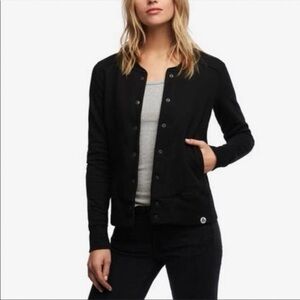 American Giant Baseball Snap Button 100% Cotton Made in the USA Off Black Jacket